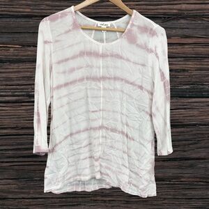 Tribal Pink and White Relaxed Long Sleeve Tee